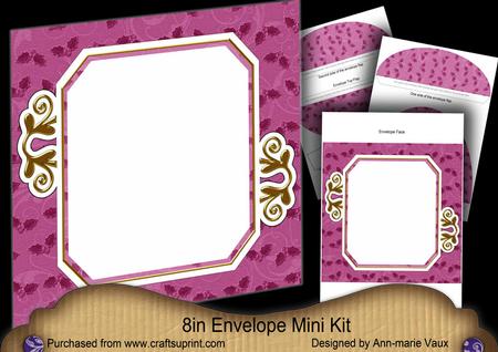 Pink Poinsettia Emerald 8in Envelope Mini Kit