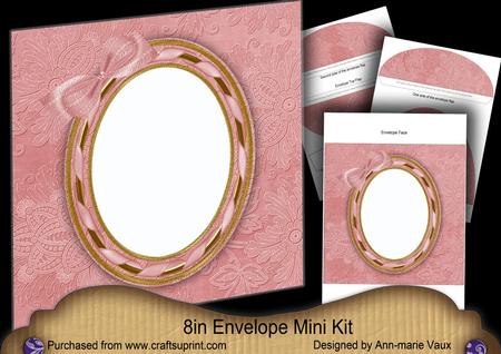Pink Wedding Bells Special Oval 8in Envelope Mini Kit