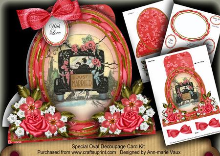 Wedding Car Special Large Oval Card Mini Kit