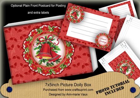 Red Bells Christmas Ddoily 7x5in Presentation Box Mini Kit