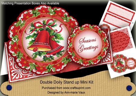 Red Bells Christmas Double Doily Card Mini Kit