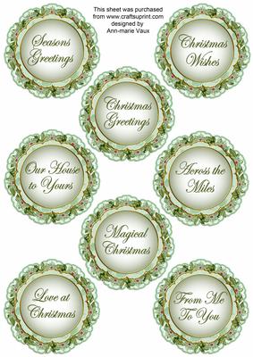 Reindeer Trio Lace Doily Christmas Sentiment Sheet