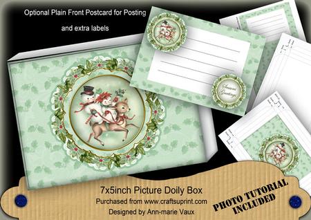 Reindeer Trio Christmas Ddoily 7x5in Presentation Box m Kit