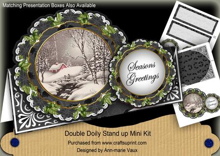Winter Walk Christmas Double Doily Card Mini Kit