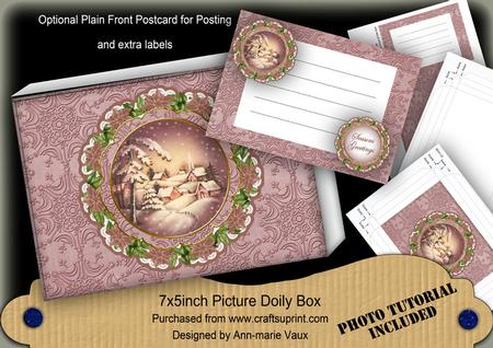 Snowy Village Christmas Ddoily 7x5in Presentation Box m Kit