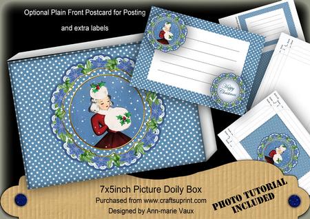 Winter Lady Christmas Ddoily 7x5in Presentation Box m Kit