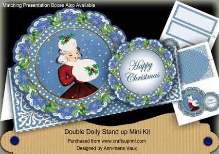 Winter Lady Christmas Double Doily Card Mini Kit