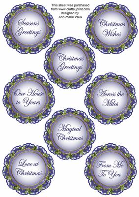Choirboy Lace Doily Christmas Sentiment Sheet