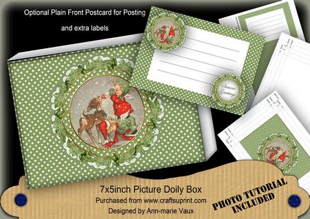 Feed Reindeer Christmas Doily 7x5in Presentation Box m Kit