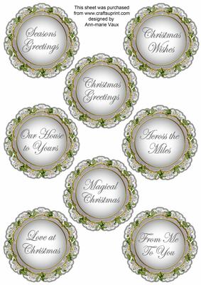 Ice Church Lace Doily Christmas Sentiment Sheet