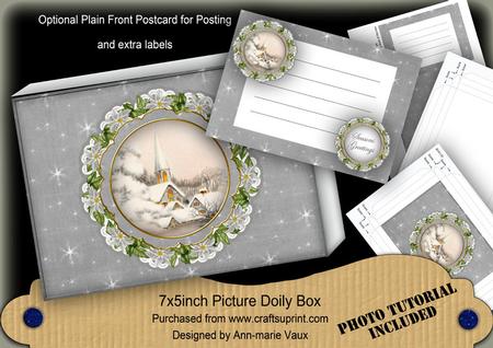 Ice Church Christmas Doily 7x5in Presentation Box m Kit
