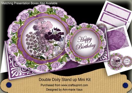 Lilac Bouquet Floral Double Doily Card Mini Kit