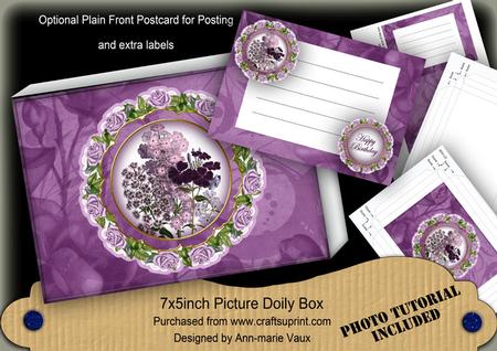 Lilac Bouquet Doily 7x5in Presentation Box m Kit