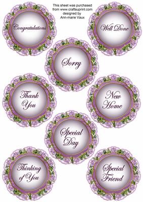 Lilac Bouquet Doily General Mix Sentiment Sheet