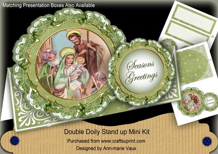 Nativity1 Christmas Double Doily Card Mini Kit
