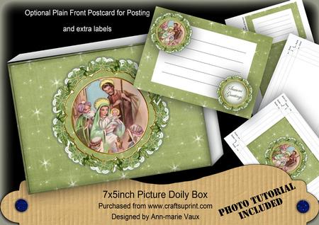 Nativity1 Christmas Ddoily 7x5in Presentation Box Mini Kit
