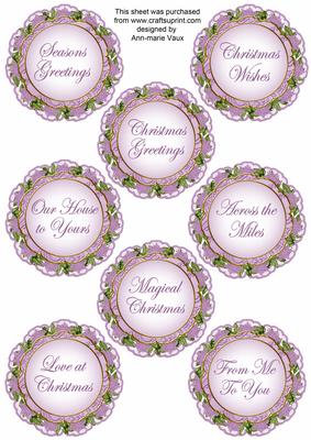 Postbox Lace Doily Christmas Sentiment Sheet