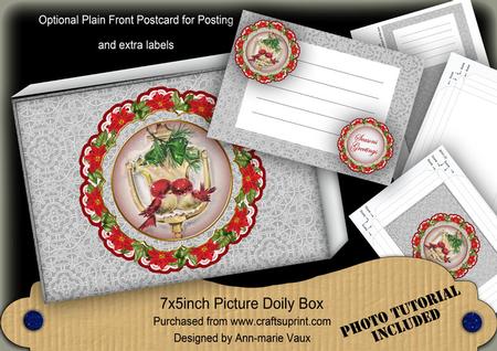 Lovebirds Christmas Ddoily 7x5in Presentation Box Mini Kit