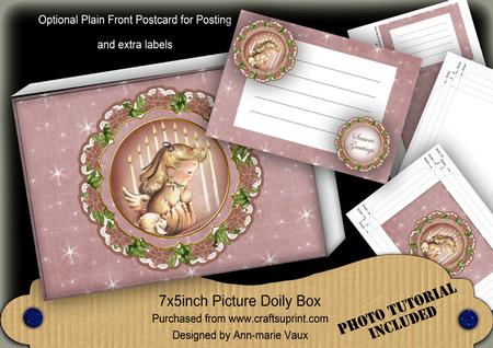 Pray Girl1 Christmas Ddoily 7x5in Presentation Box Mini Kit