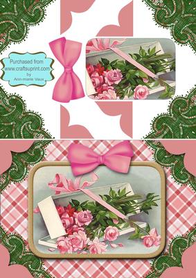 Flower Box A5 Decoupage Card Front Step by Step