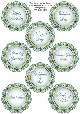 Teal Fmk Dotty Doily Birthday Mix Sentiment Sheet
