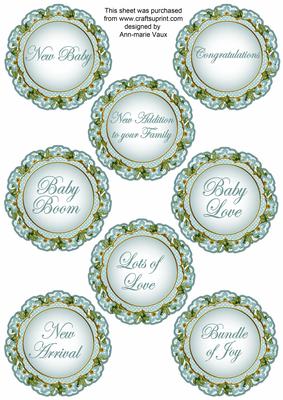 Teal Fmk Dotty Doily Baby Mix Sentiment Sheet