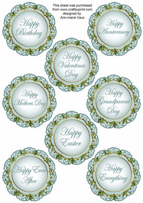 Teal Fmk Dotty Doily Happy Everything Mix Sentiment Sheet