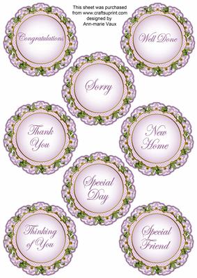Lilac Fmk Dotty Doily General Mix Sentiment Sheet