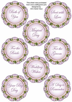 Lilac Fmk Dotty Doily Wedding Mix Sentiment Sheet