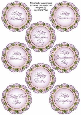Lilac Fmk Dotty Doily Happy Everything Mix Sentiment Sheet