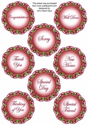 Hot Pink Fmk Dotty Doily General Mix Sentiment Sheet