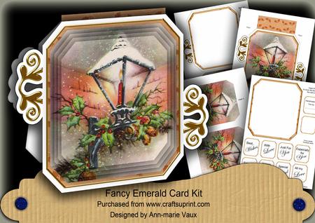 Christmas Lantern Emerald Decoupage Mini Kit