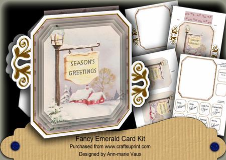 Pub Sign Seasons Greetings Emerald Decoupage Mini Kit