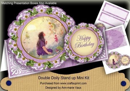 Lavender Fairy Floral Double Doily Card Mini Kit