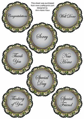 Black Tulips Doily General Mix Sentiment Sheet