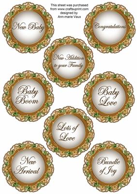 The Bridge Doily New Baby Mix Sentiment Sheet