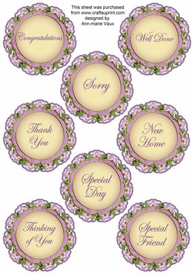 Lavender Fairy Doily General Mix Sentiment Sheet