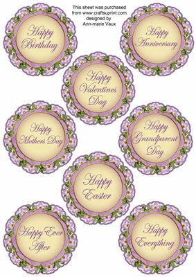 Lavender Fairy Doily Happy Everything! Mix Sentiment Sheet