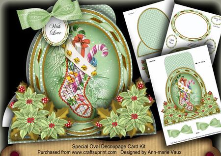 Christmas Stocking Special Large Oval Card Mini Kit