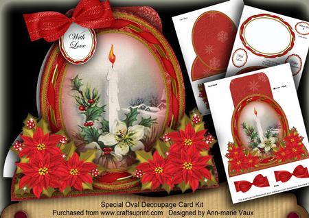 Floral Candlestick Special Large Oval Card Mini Kit