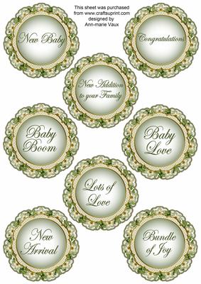 Olive Fmk Dotty Doily Baby Mix Sentiment Sheet