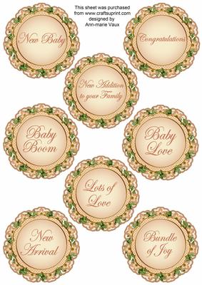 Peach Fmk Dotty Doily Baby Mix Sentiment Sheet