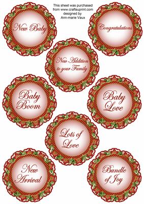 Sunset Fmk Dotty Doily Baby Mix Sentiment Sheet