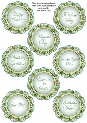 Mint Fmk Dotty Doily Birthday Mix Sentiment Sheet