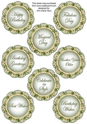Olive Fmk Dotty Doily Birthday Mix Sentiment Sheet