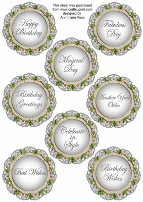 Silver Fmk Dotty Doily Birthday Mix Sentiment Sheet