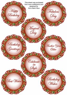 Sunset Fmk Dotty Doily Birthday Mix Sentiment Sheet