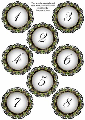 Black Fmk Dotty Doily Numbers 1 to 8 Topper Sheet