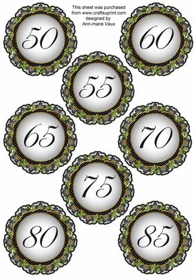 Black Fmk Dotty Doily Numbers 50 to 85 Topper Sheet