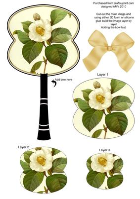 Cream Camilla Oriental Hand Fan Topper Step by Step